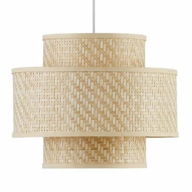 Natural Colour Two Part Hanging Lamp